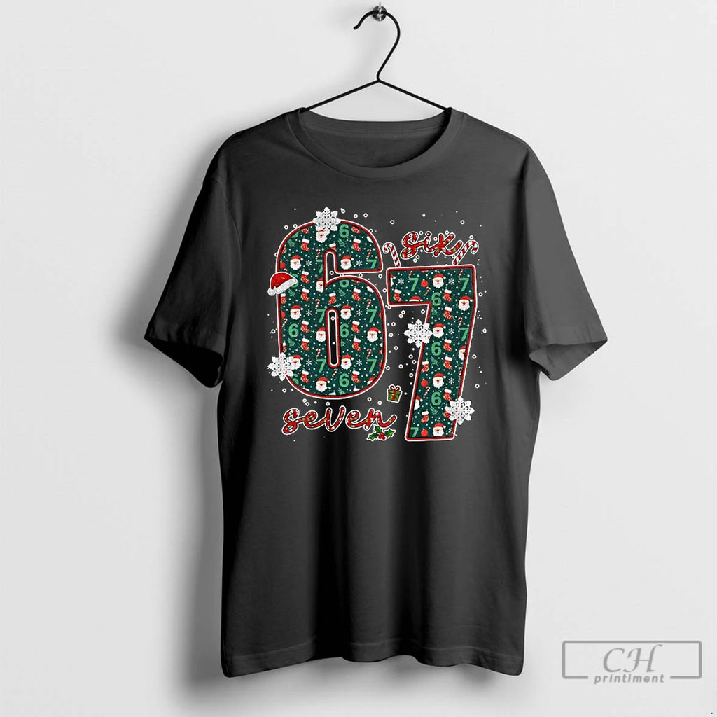Premium Six Seven Meme Merry Christmas 2025 T Shirts