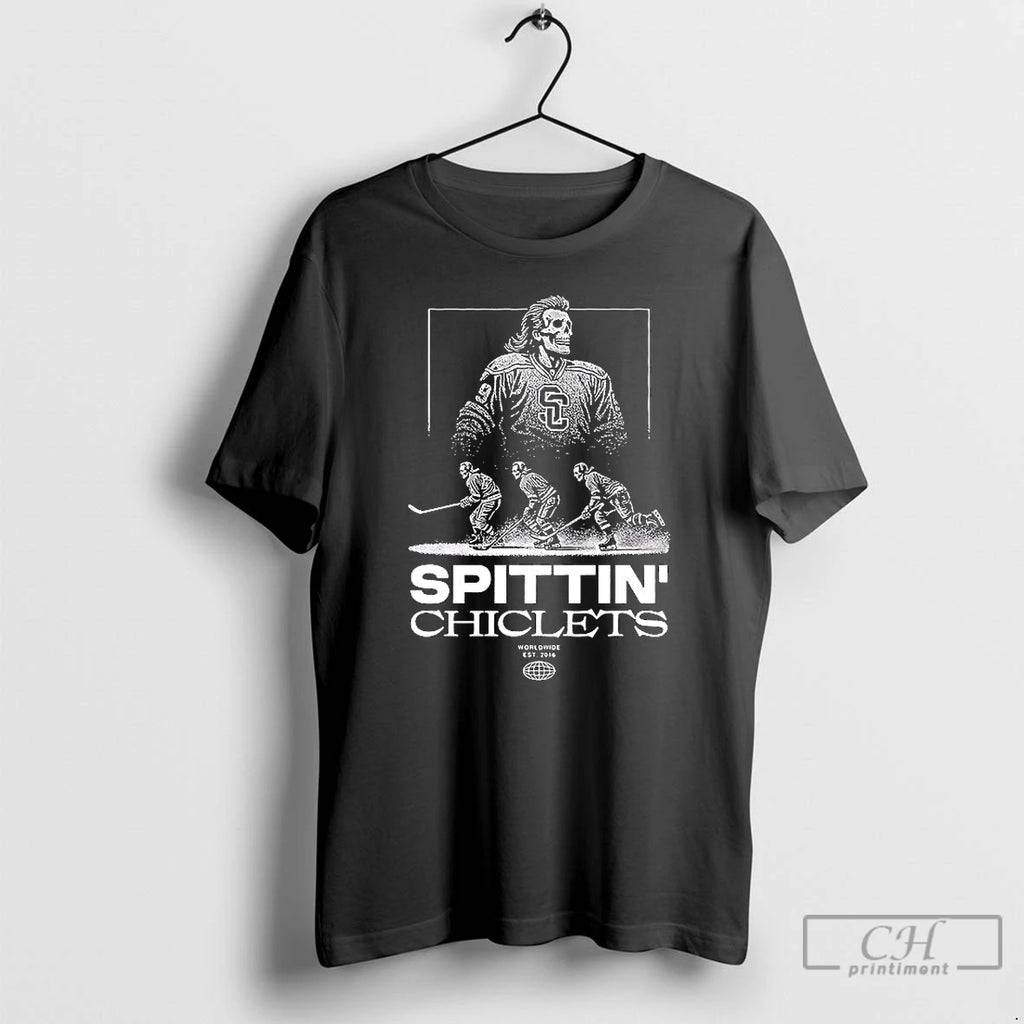 Premium Skelton Hockey Spittin Chiclets Worldwide Est 2016 T Shirts
