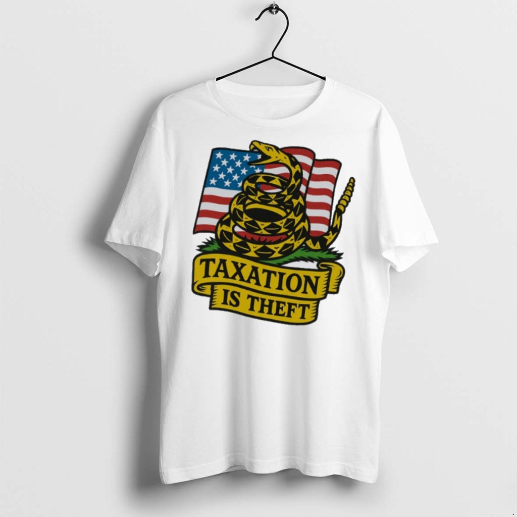 Premium Snake Taxation Is Theft Usa Flag T Shirts
