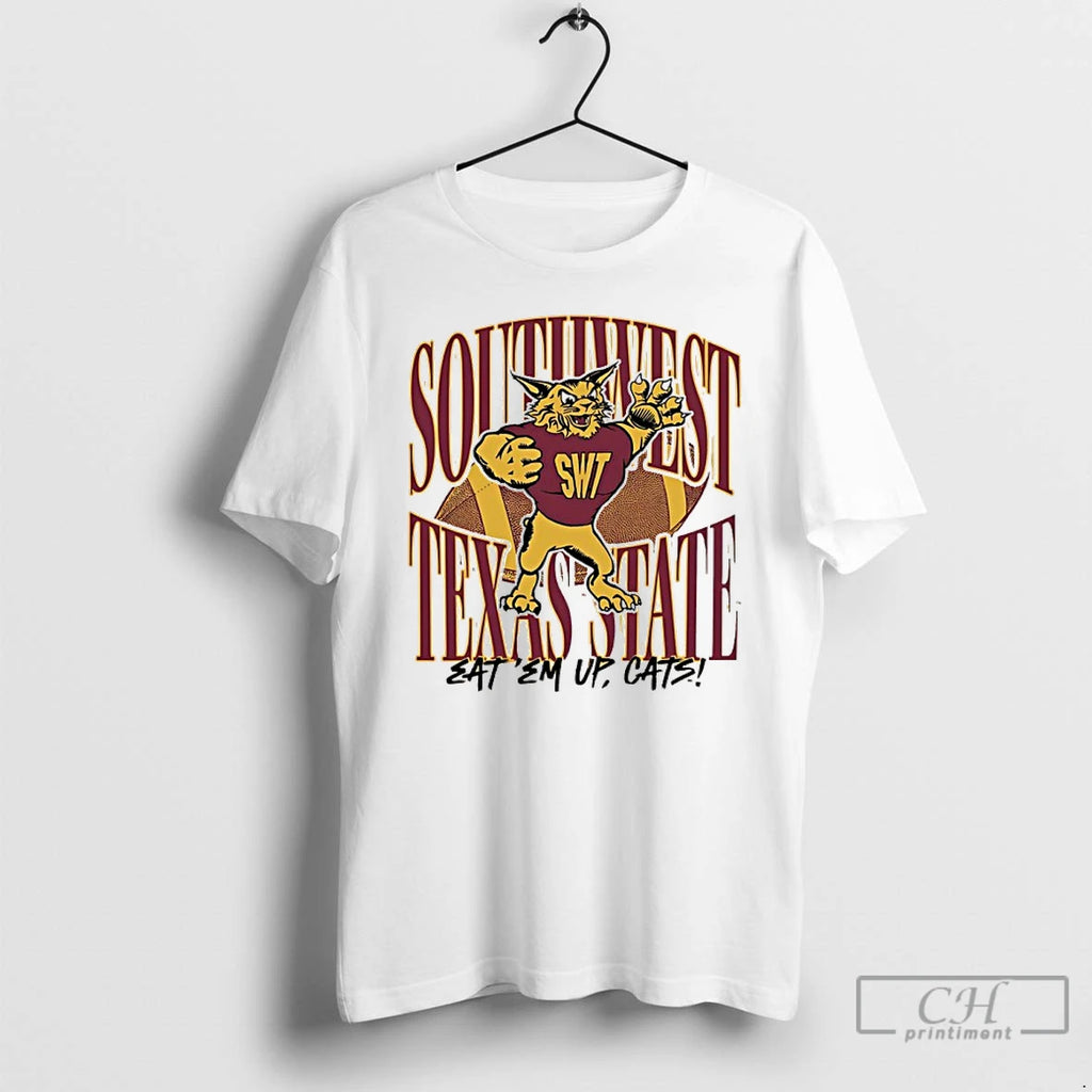 Premium Southwest Texas State Eat Em Up Cats 1990s Mascot T Shirts