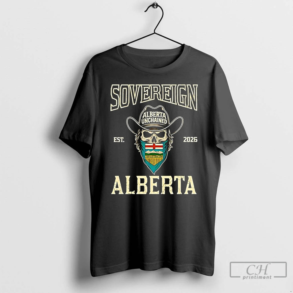Premium Sovereign Skull Alberta Unchained Est 2026 T Shirts
