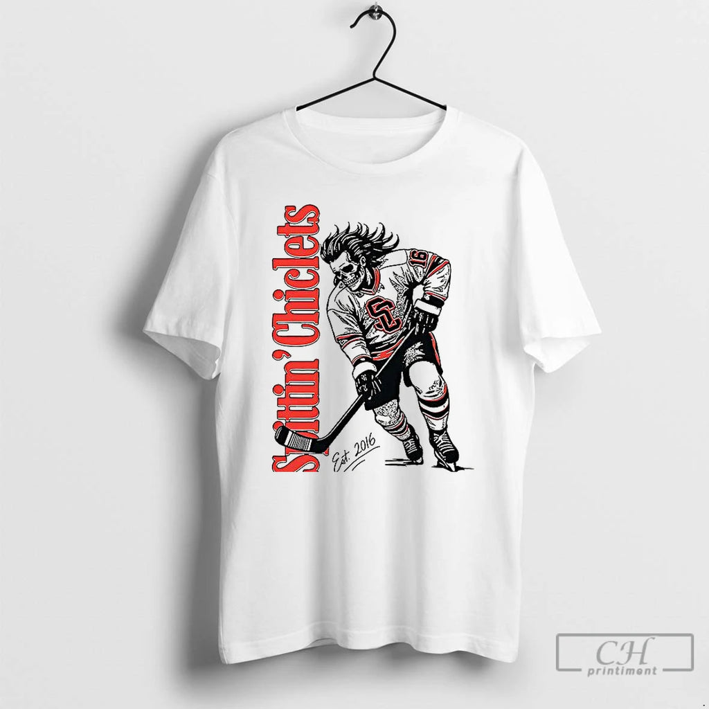 Premium Spittin Chiclets Skeleton Hockey Est 2016 T Shirts