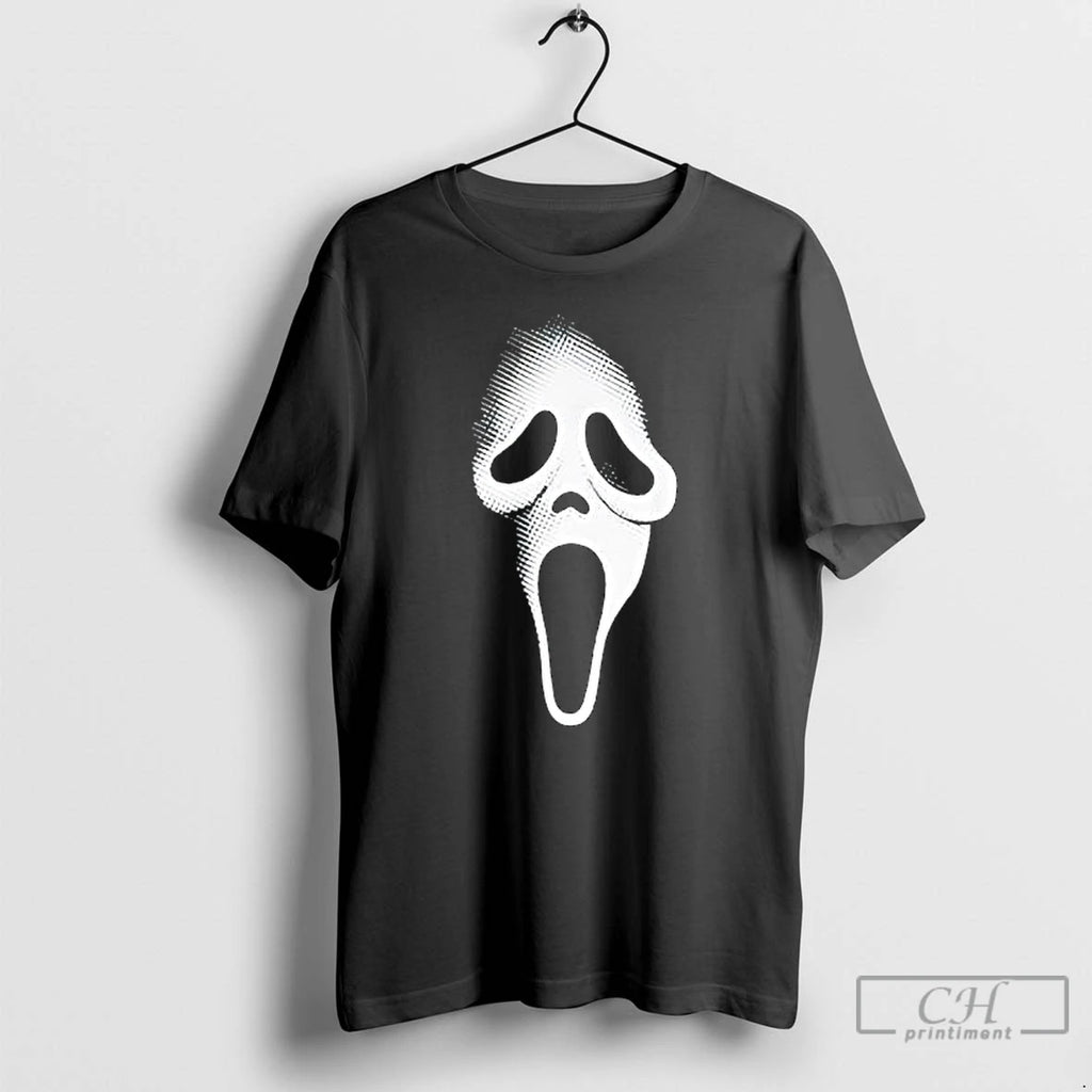 Premium Spooky Scary Ghost Face Horror Party Mask Halloween Costume T Shirts