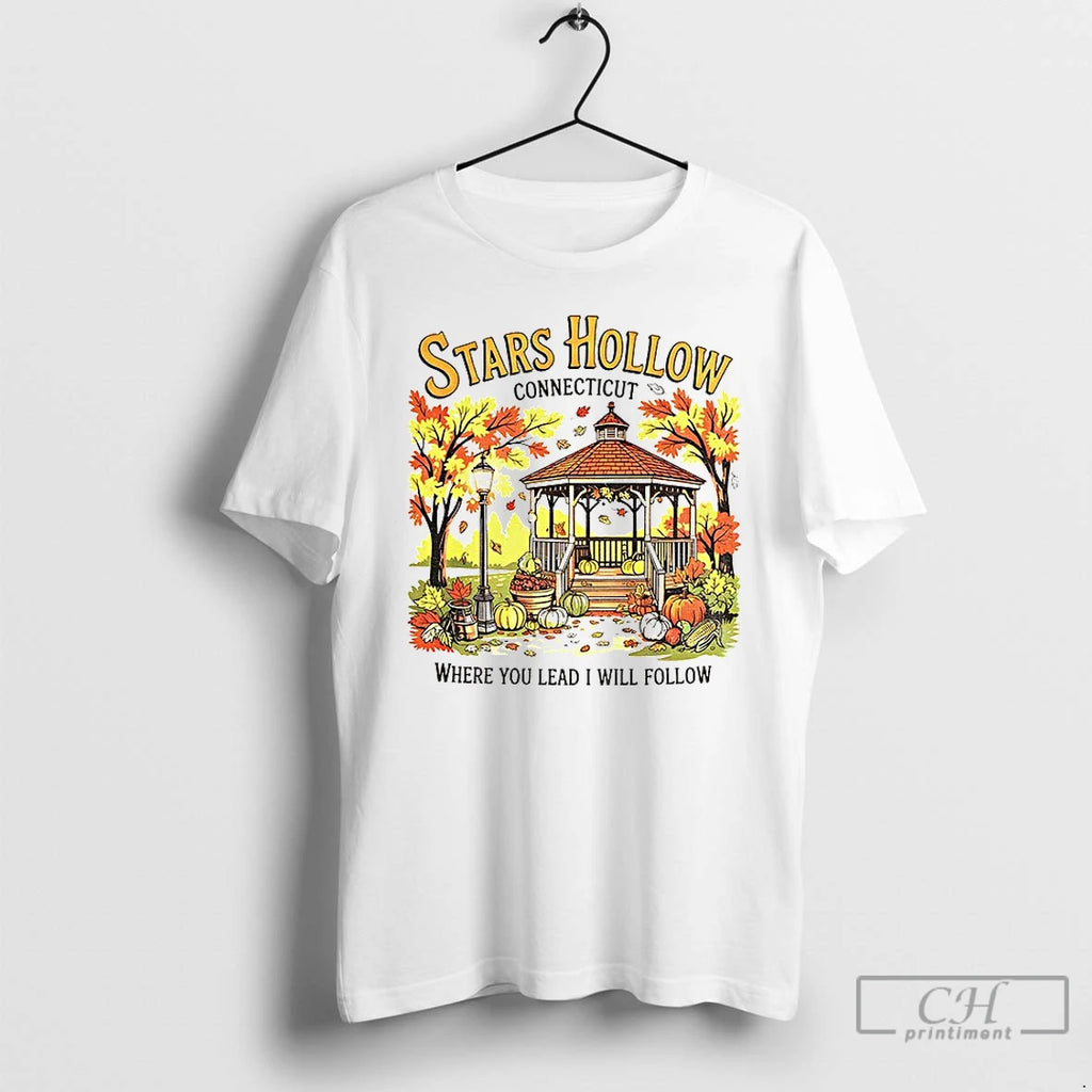 Premium Stars Hollow Connecticut Where You Lead I Will Follow Vintage T Shirts