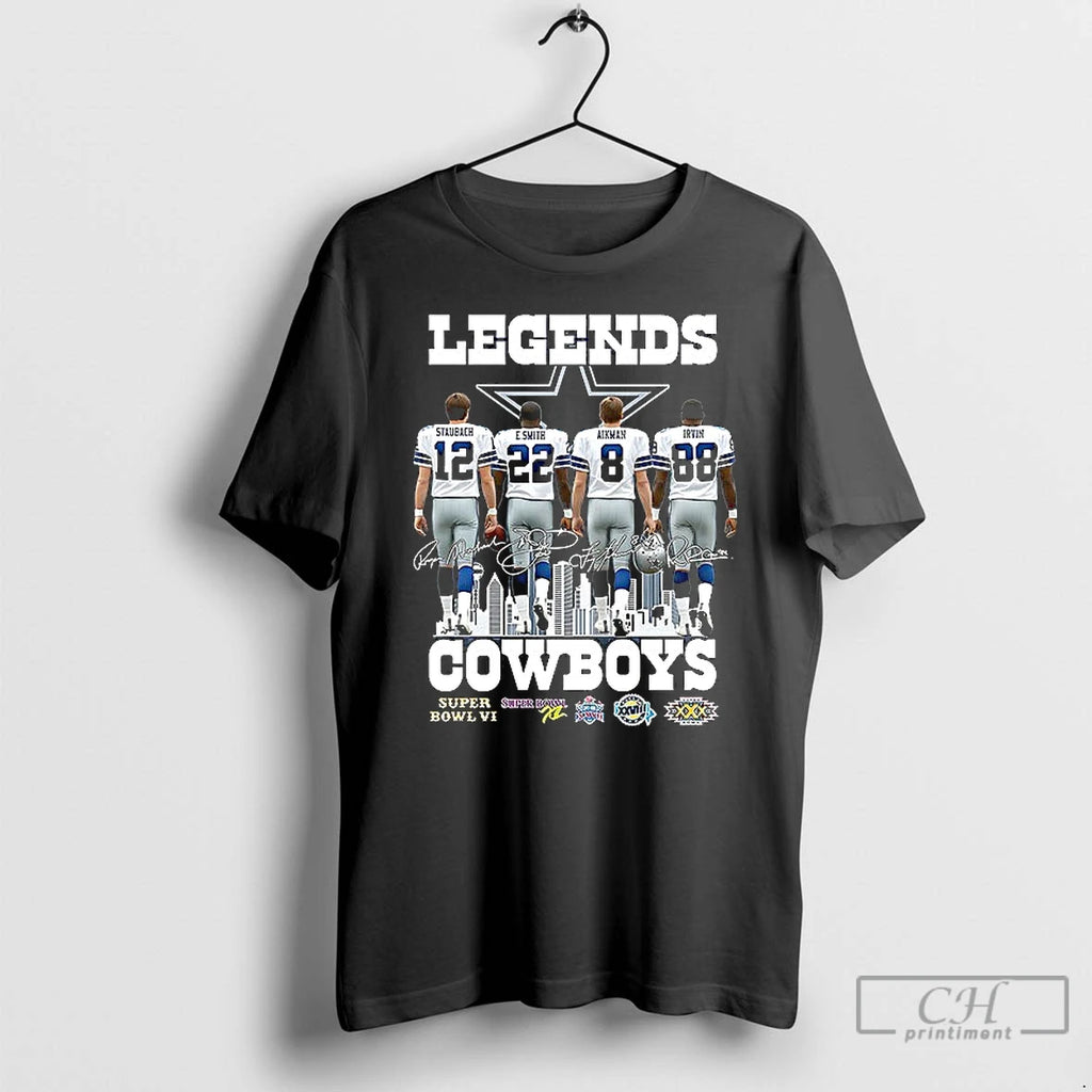 Premium Staubach Smith Aikman Irvin Dallas Cowboys Legends Signatures Ceramic Ceramic And Classic Dad Cap