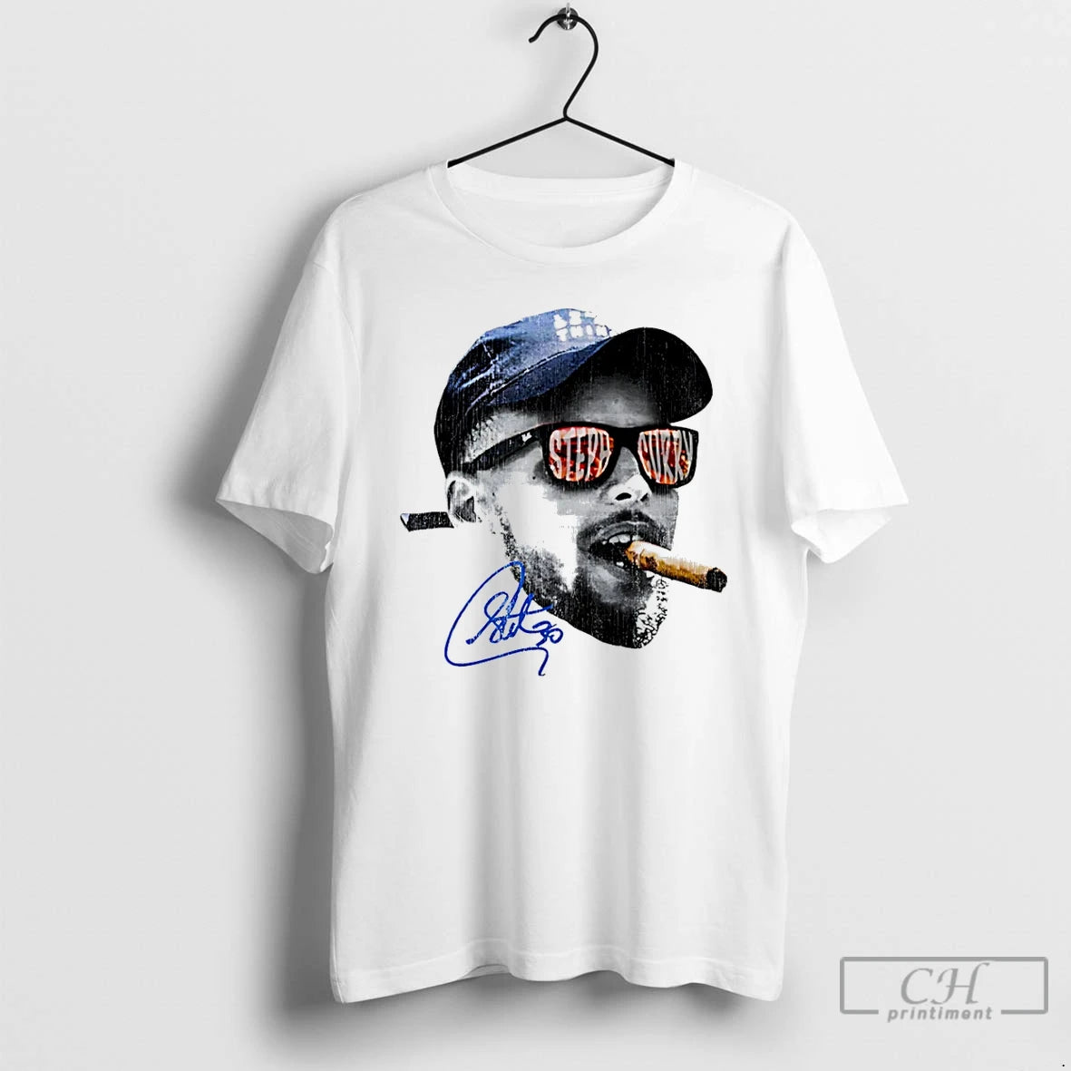 Premium Stephen Curry Golden State Warriors Curry Head Smoking T Shirts