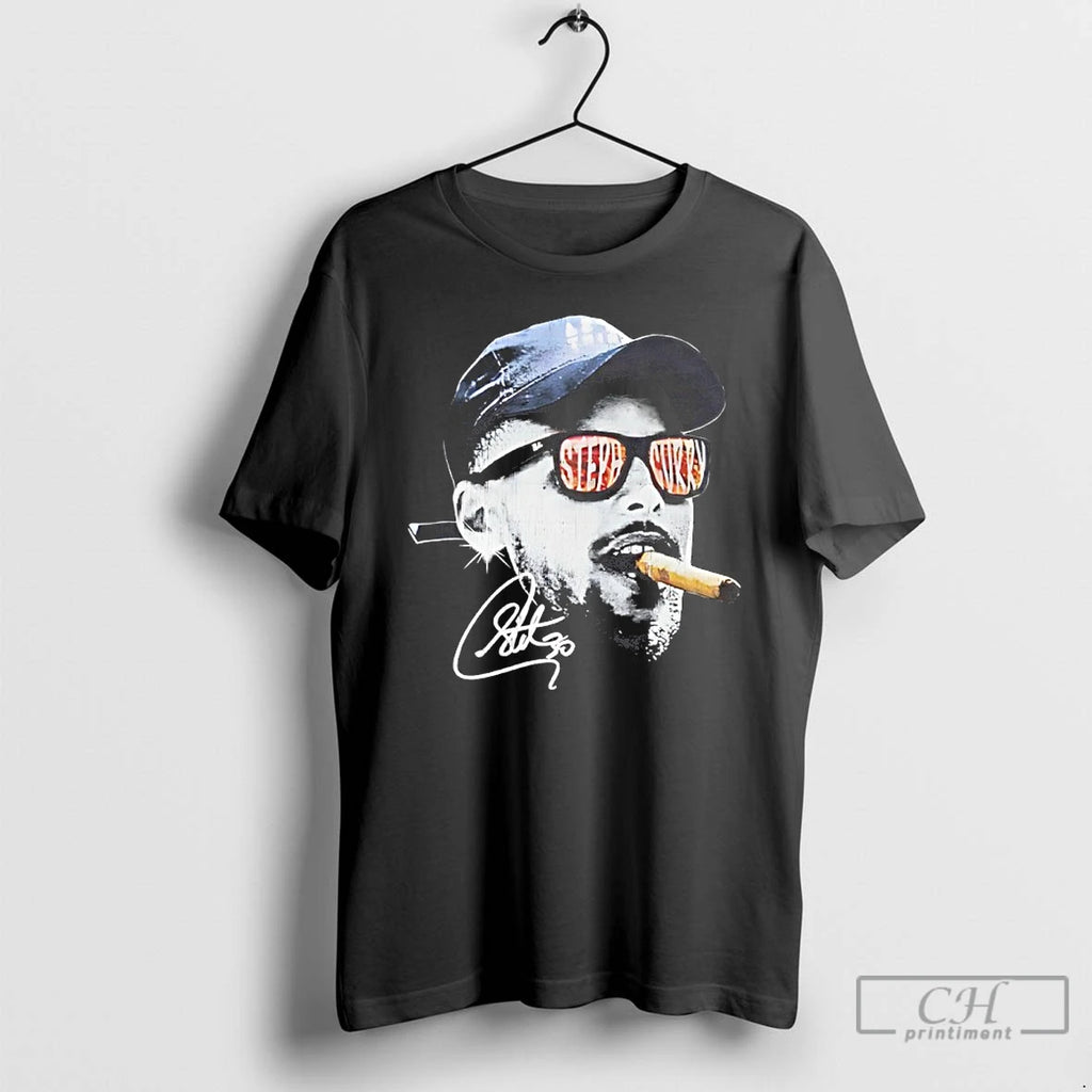 Premium Stephen Curry Head Cigar Signature T Shirts