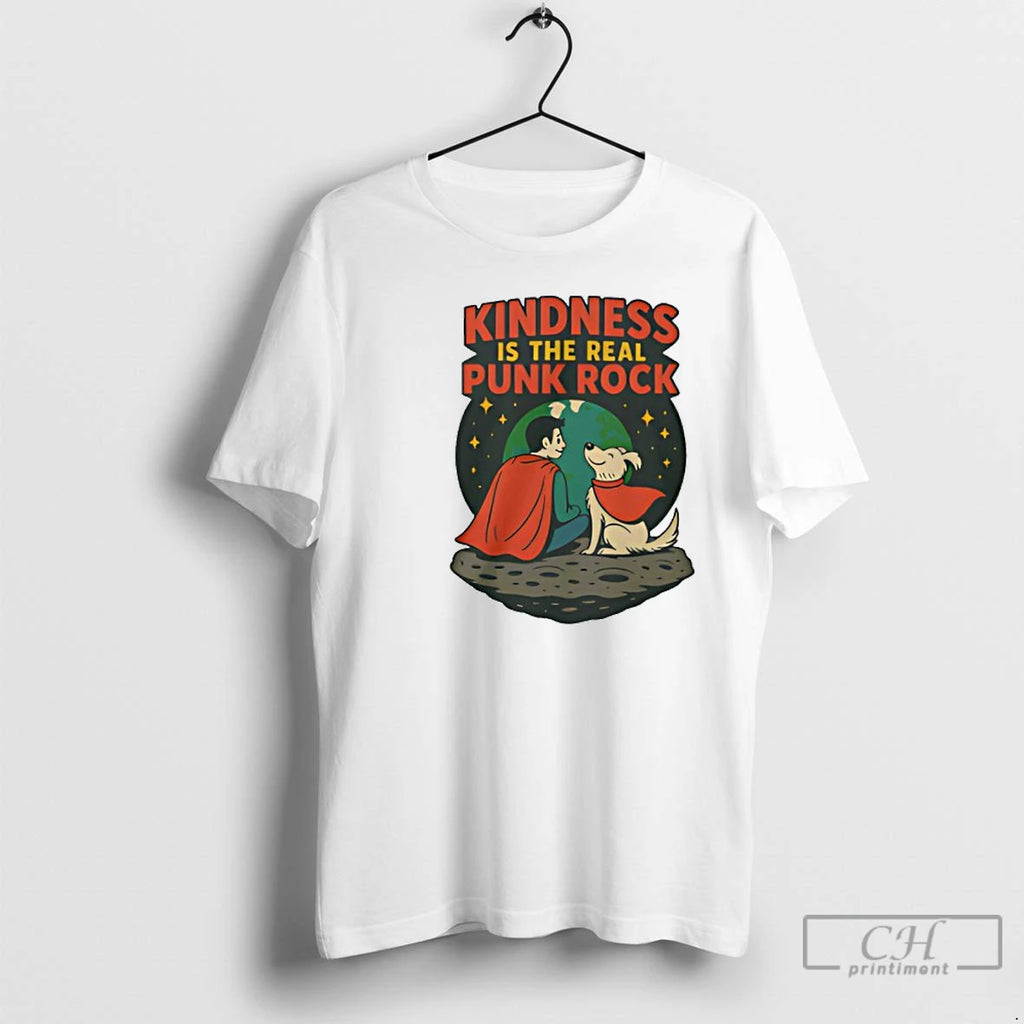 Premium Superman And Krypto Kindness Is The Real Punk Rock Cartoon T Shirts