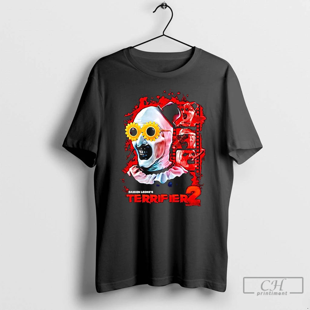 Premium Terrifier 2 Damien Leone Art The Clown T Shirts