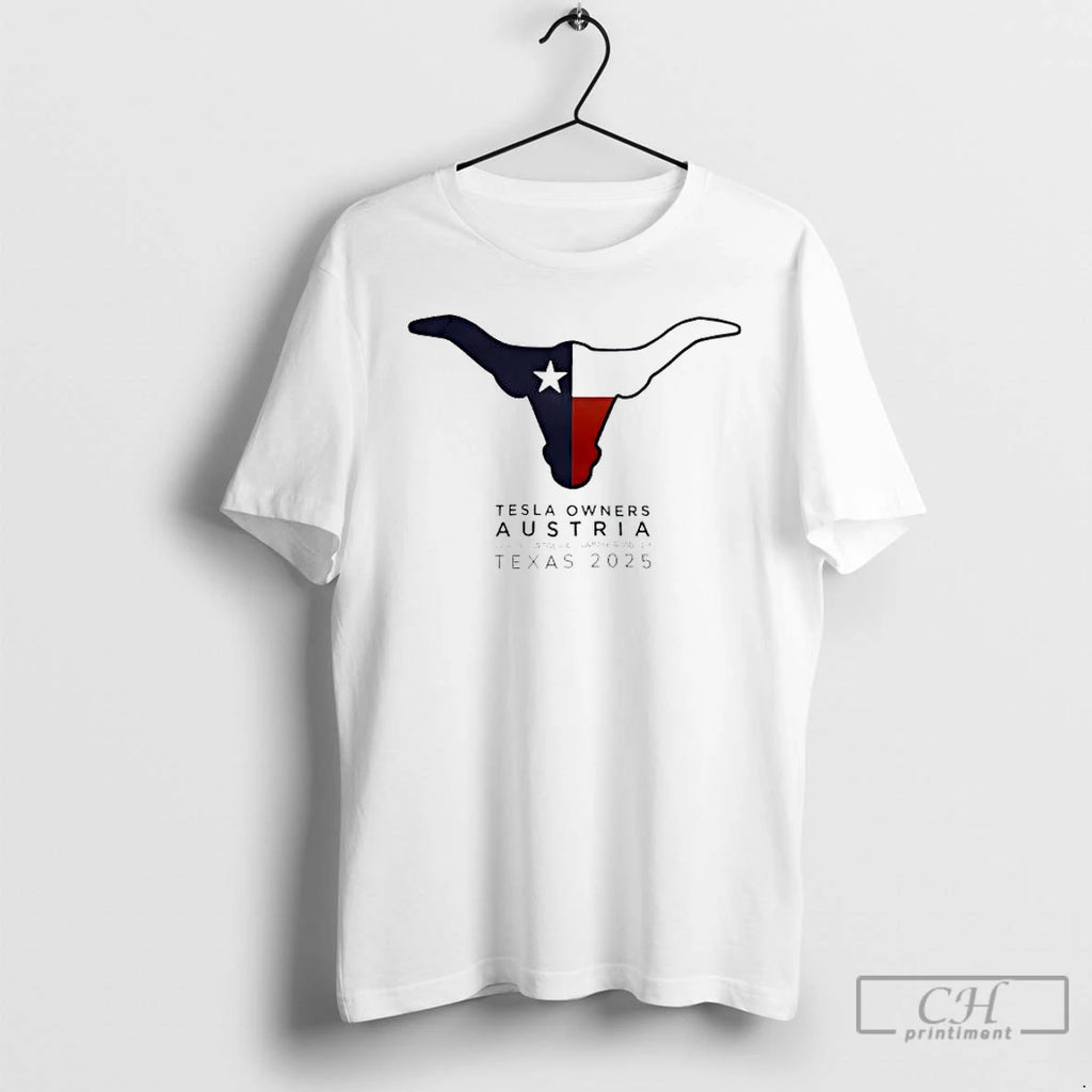 Premium Tesla Owners Austria Club Giga Texas Tour Starbase Roadtrip Logo T Shirts