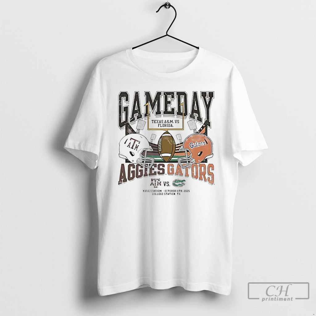 Premium Texas Am Aggies Vs Florida Gators 2025 Game Day Helmet T Shirts