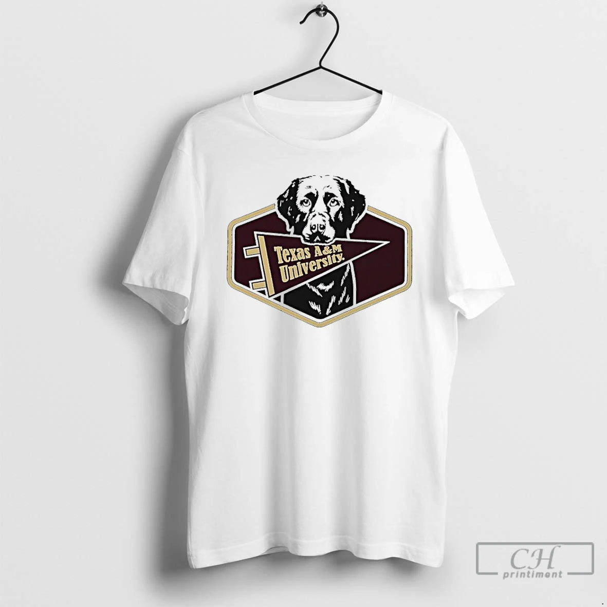 Premium Texas Am Dog Holding Am Pennant