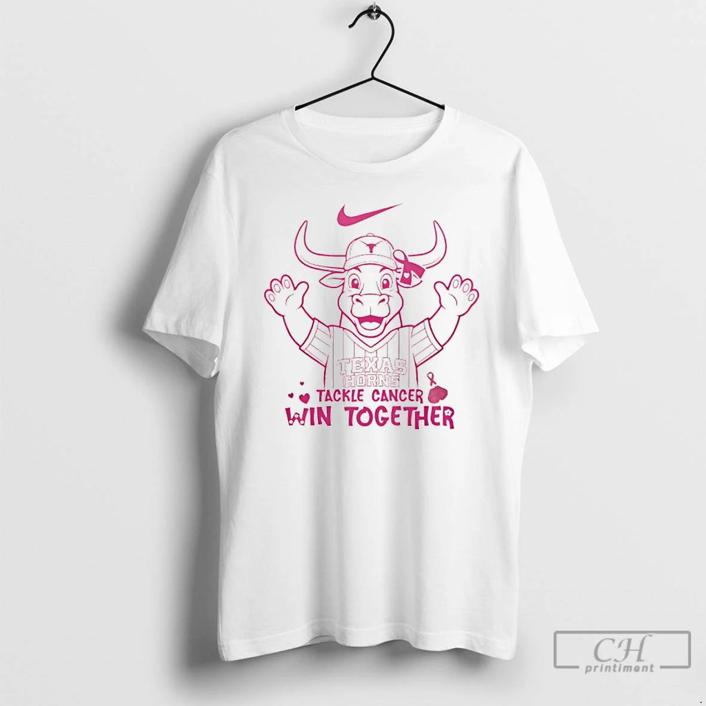 Premium Texas Longhorns Breast Cancer Awareness Month We Wear Pink In October Tackle Cancer Win