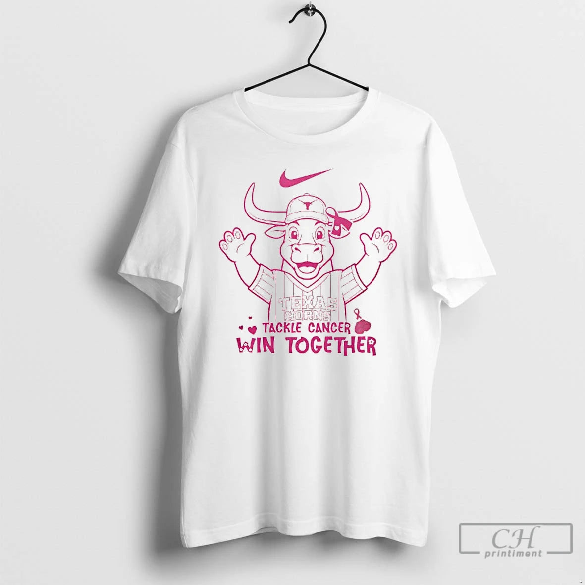 Premium Texas Longhorns Breast Cancer Awareness Month We Wear Pink In October Tackle Cancer Win