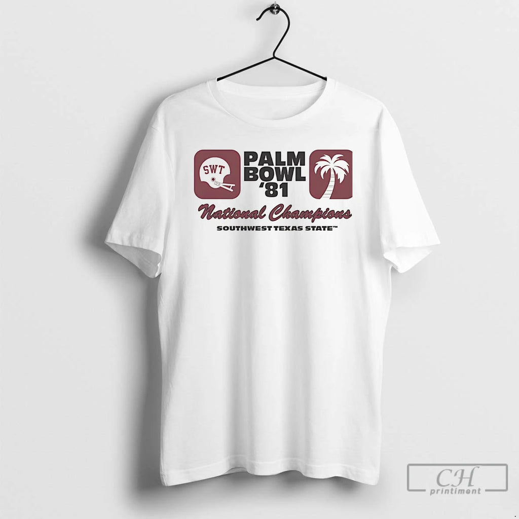 Premium Texas State Palm Bowl 1981 National Championship Ringer T Shirts