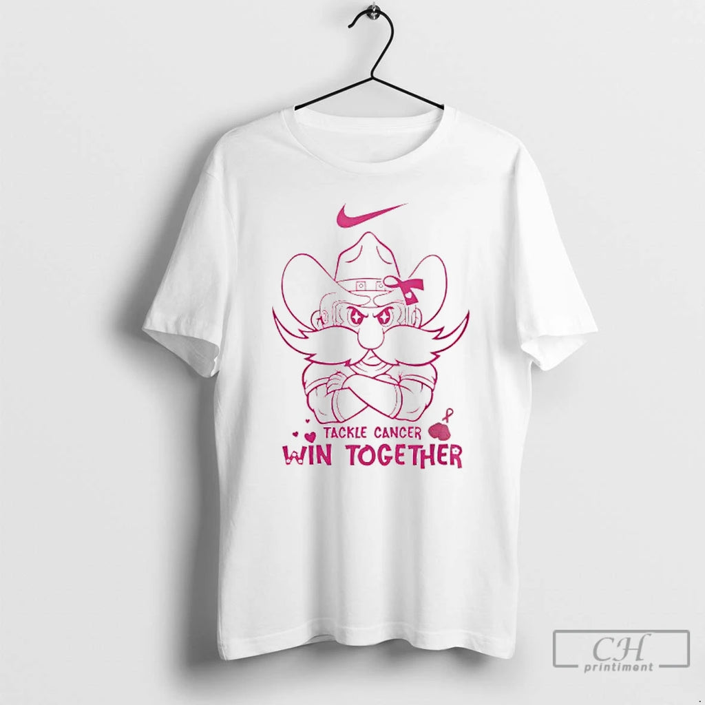 Premium Texas Tech Red Raiders Tackle Cancer Win Together In October We Wear Pink Logo