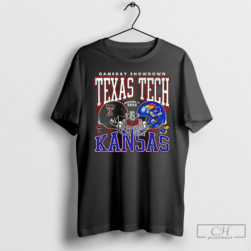 Premium Texas Tech Red Raiders Vs Kansas Jayhawks 2025 Gameday Showdown T Shirts