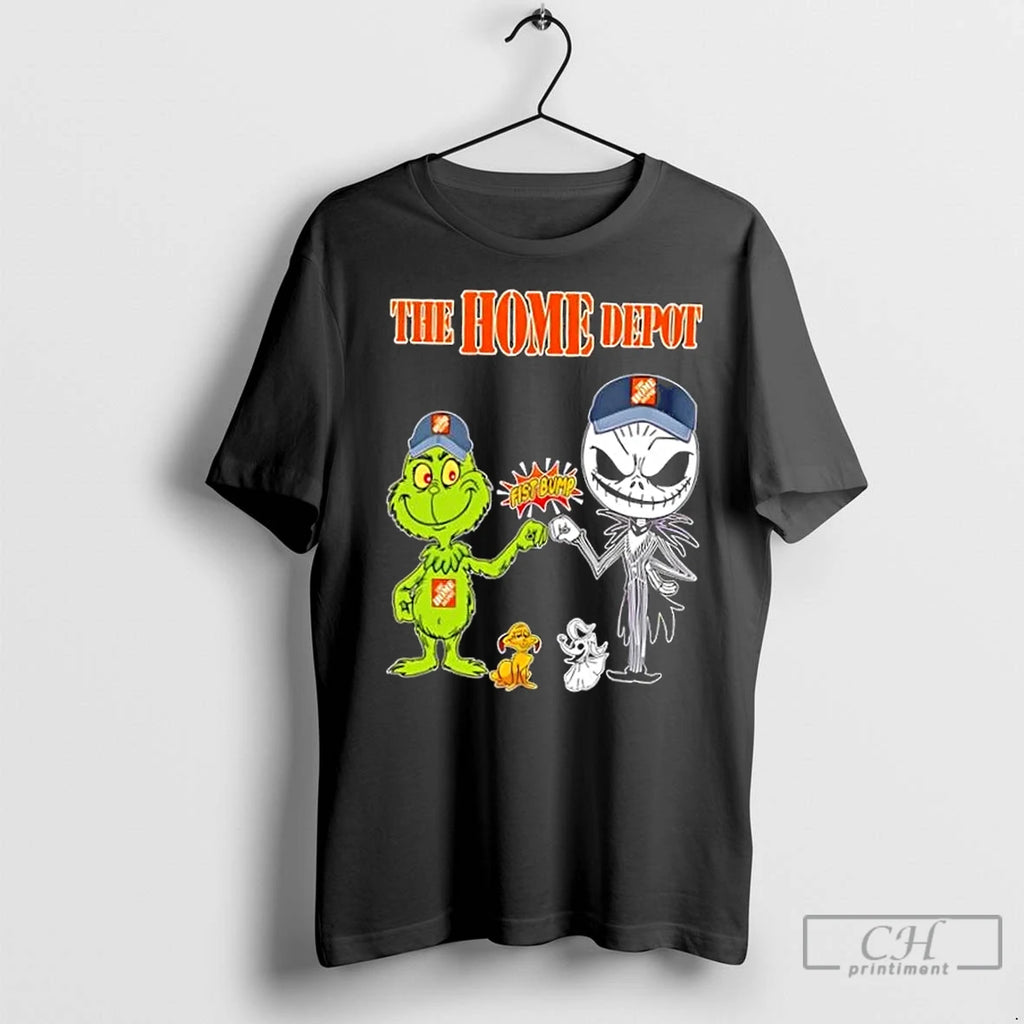Premium The Home Depot X Grinch And Jack Skellington Fist Bump Uniwilling Friends
