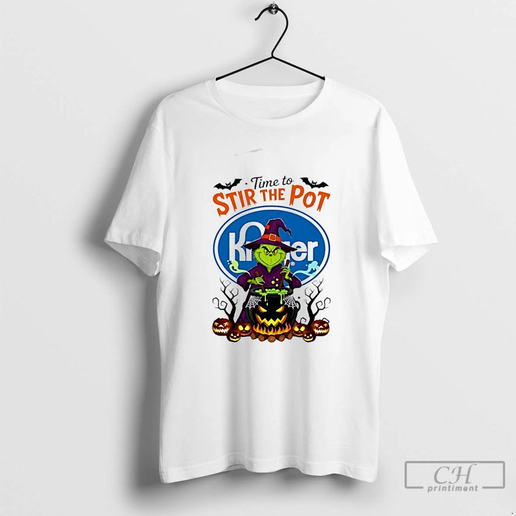 Premium Time To Stir The Pot Kroger X Grinch Happy Halloween T Shirts
