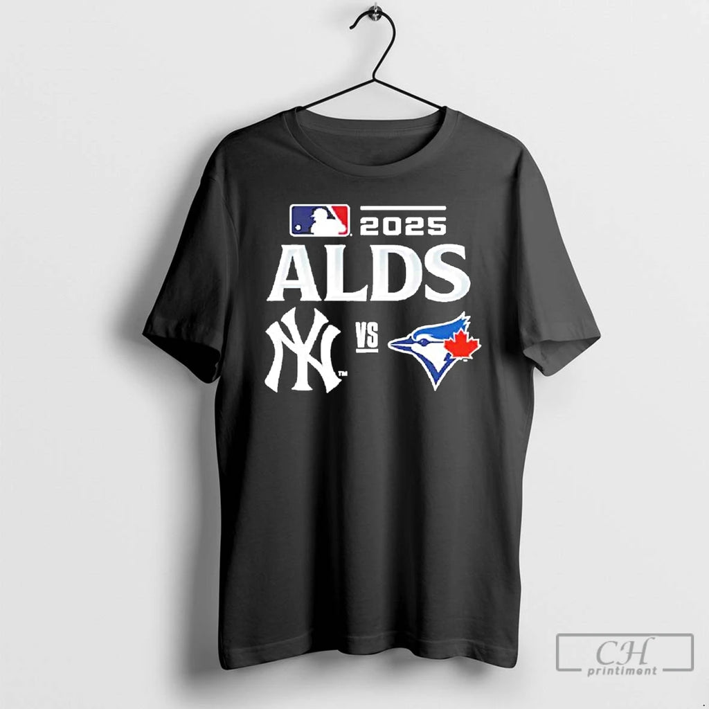 Premium Toronto Blue Jays Vs New York Yankees 2025 Mlb Alds Matchup Logo T Shirts