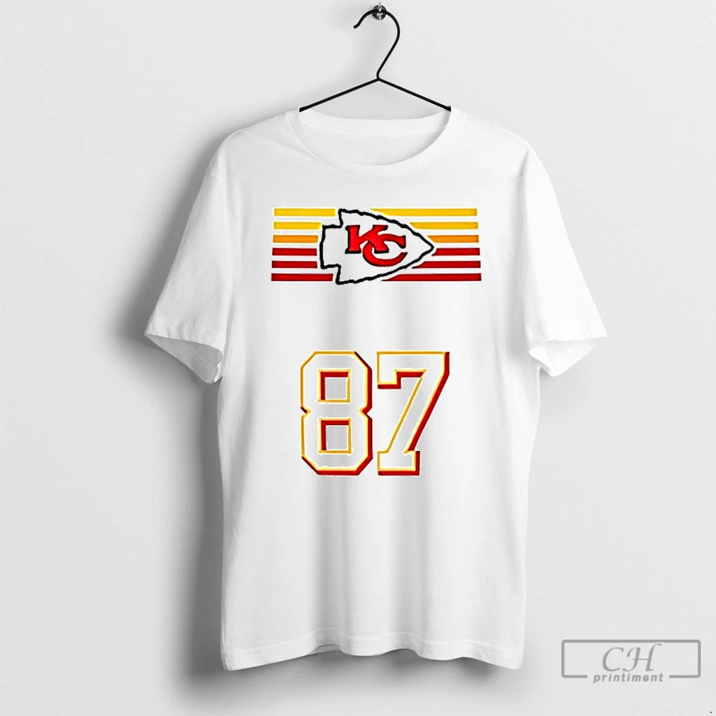 Premium Travis Kelce Pregame 87 Chiefs Logo T Shirts