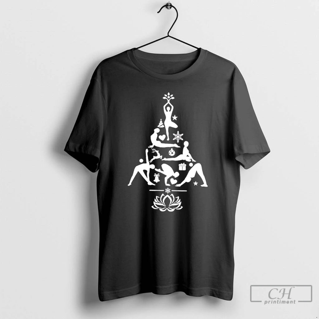 Premium Tree Of Yoga Cheer Christmas T Shirts