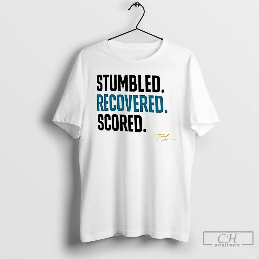 Premium Trevor Lawrence Stumbled Recovered Scored Signature T Shirts