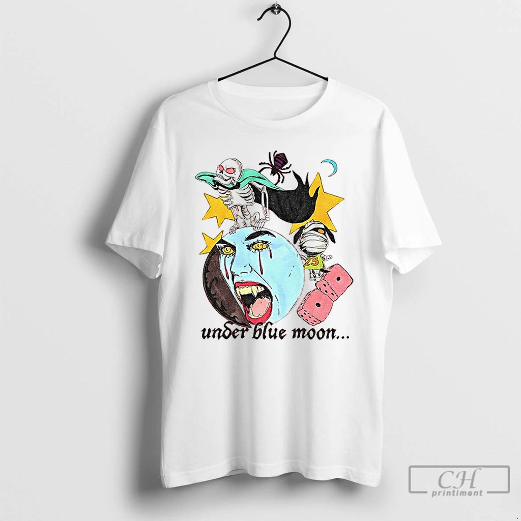 Premium Under Blue Moon Horror Movie Spooky Season Halloween 2025 T Shirts
