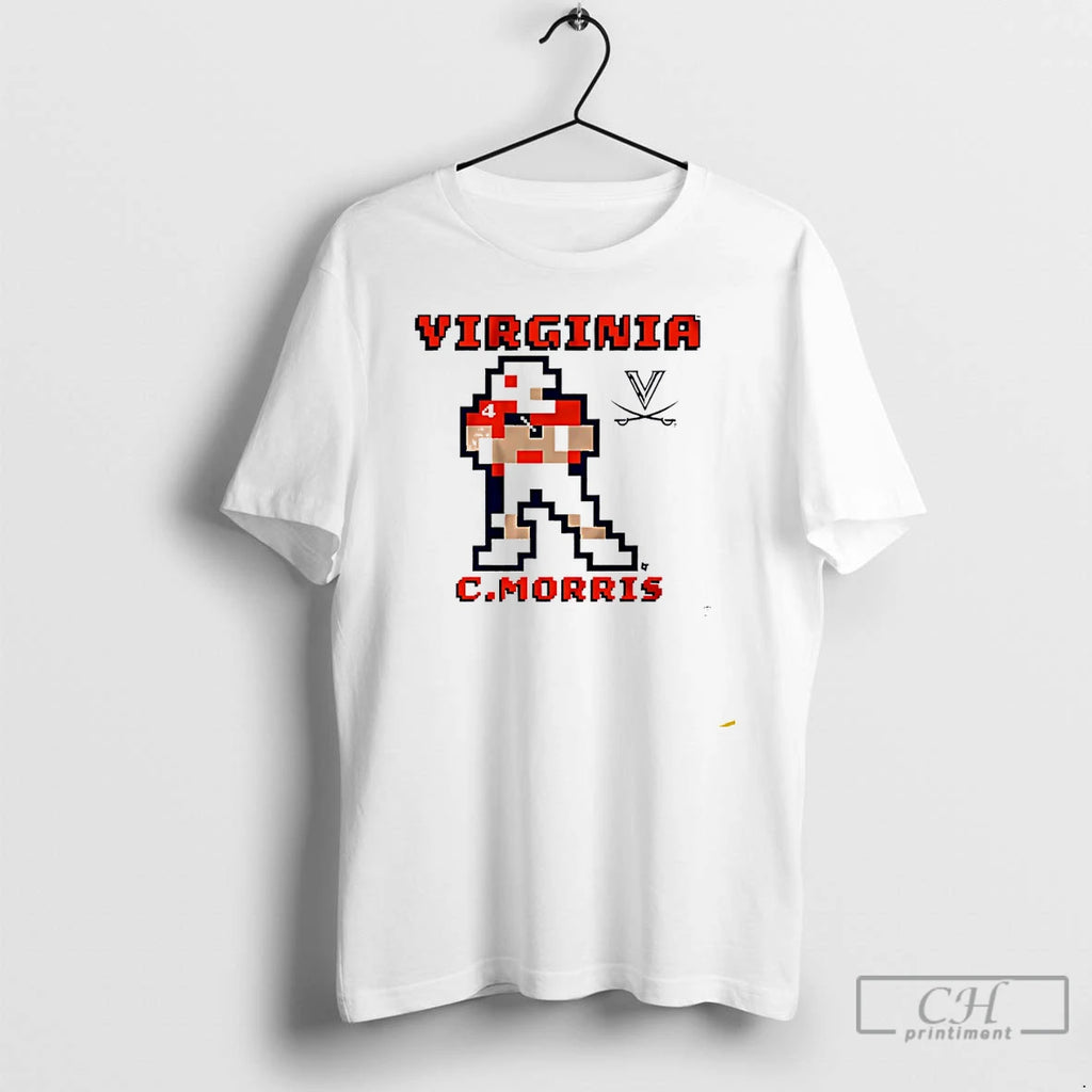 Premium Virginia Cavaliers Football Chandler Morris Retro Baller Pixel T Shirts