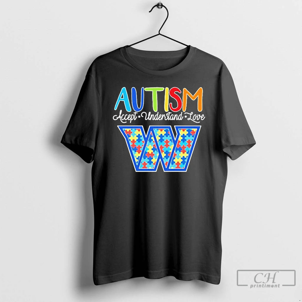 Premium Washington Commanders Autism Accept Understand Love T Shirts