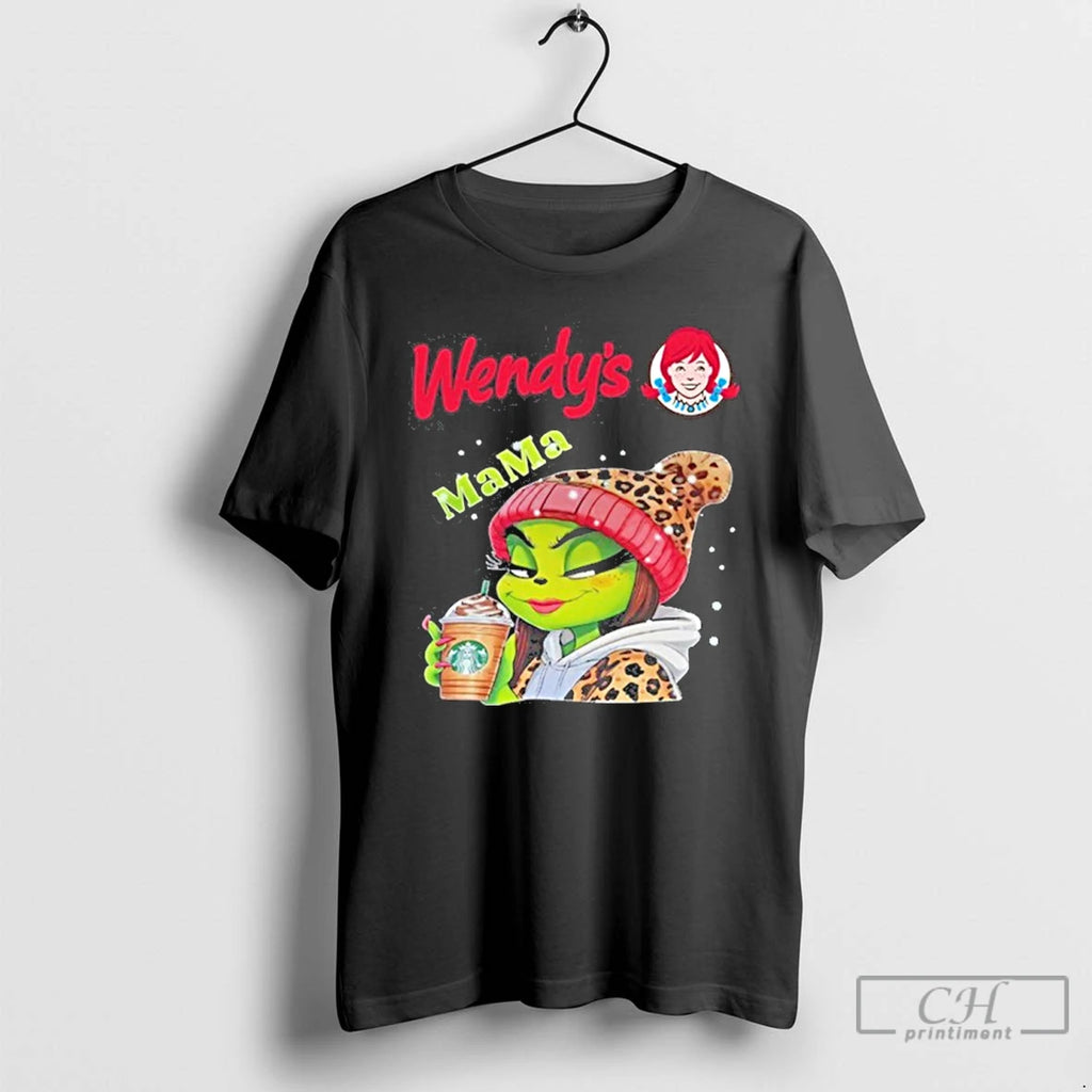 Premium Wendys Logo Mama Grinch Drink Coffee T Shirts