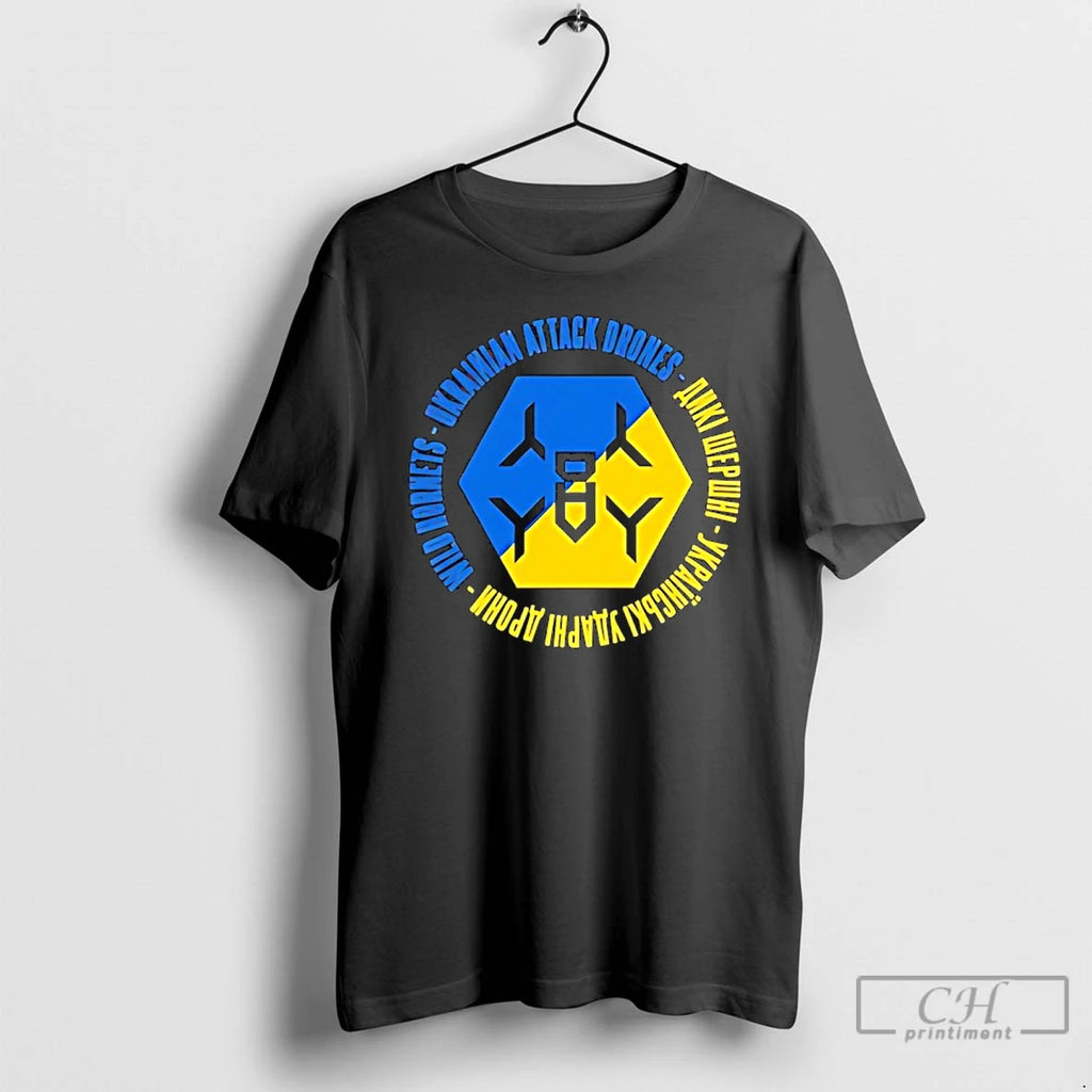 Premium Wild Hornets Ukrainian Attack Drones Logo T Shirts