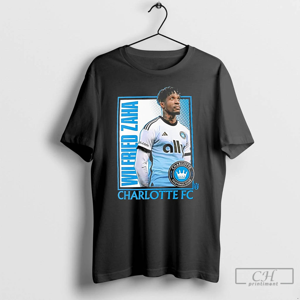 Premium Wilfried Zaha Portrait Charlotte Fc Player T Shirts