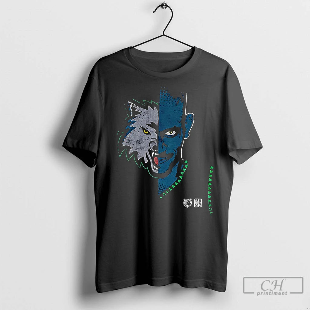 Premium Wolf X Kevin Garnett Face Off Minnesota Timberwolves Basketball Nba