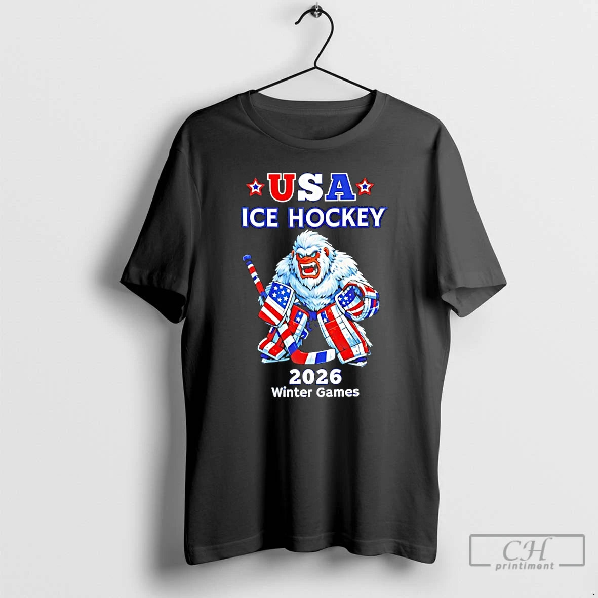 Premium Yeti Bigfoot Ice Hockey Usa 2026 Winter Games Olympic