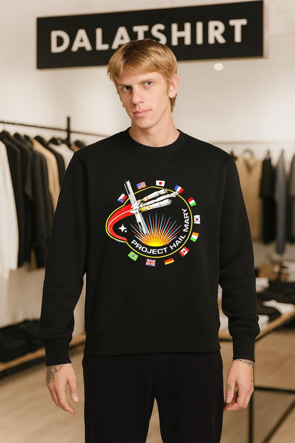 Project Hail Mary Space Mission Logo International Flags shirt