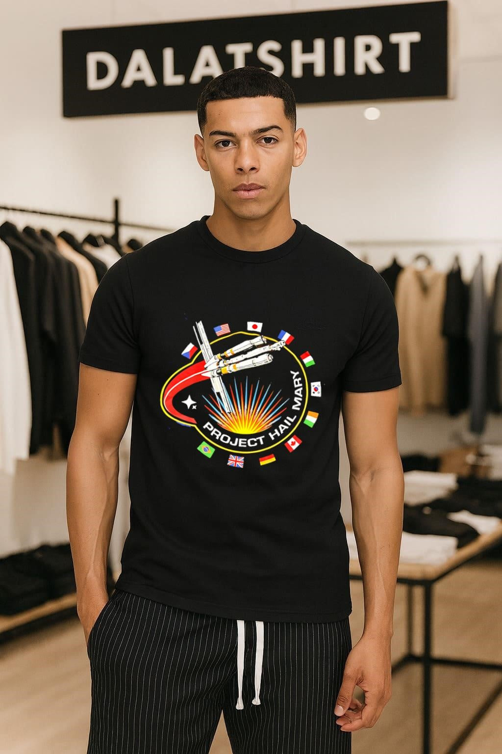 Project Hail Mary Space Mission Logo International Flags shirt