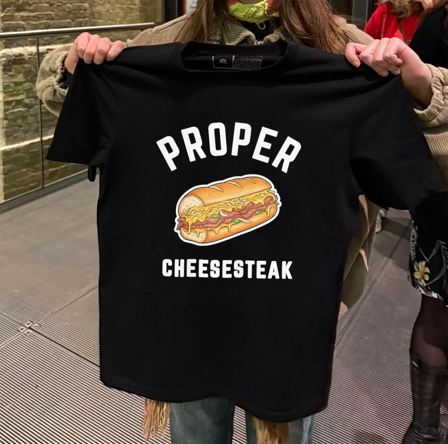 Proper Cheesesteak sandwich with steak and onions shirt