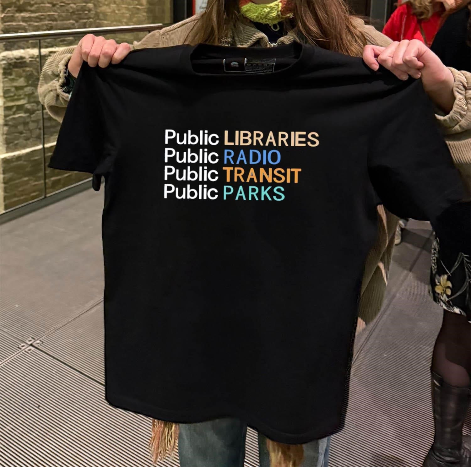 Public Libraries Radio Transit Parks Colorful Typography shirt