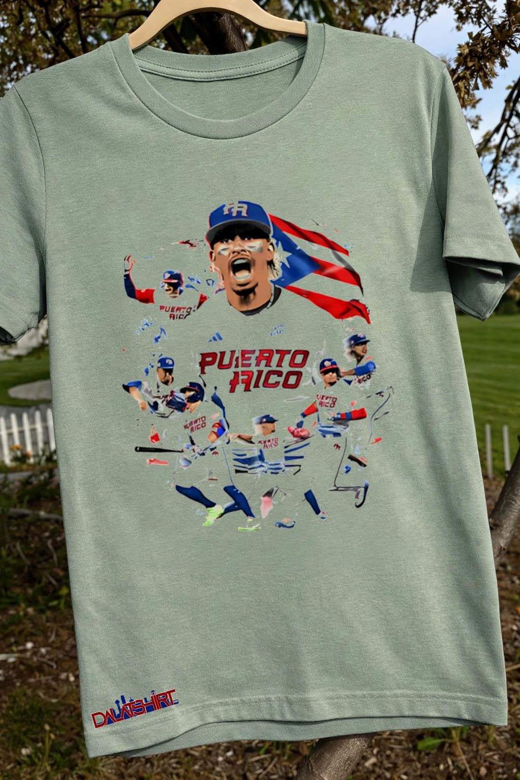Puerto Rico Baseball Players Team Flag Graphic shirt