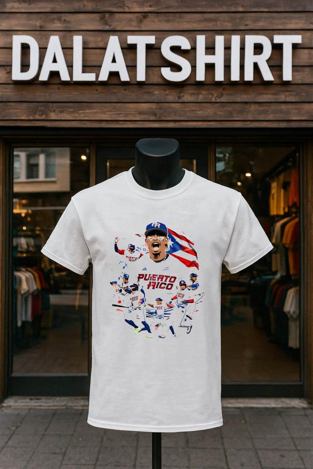 Puerto Rico Baseball Players Team Flag Graphic shirt
