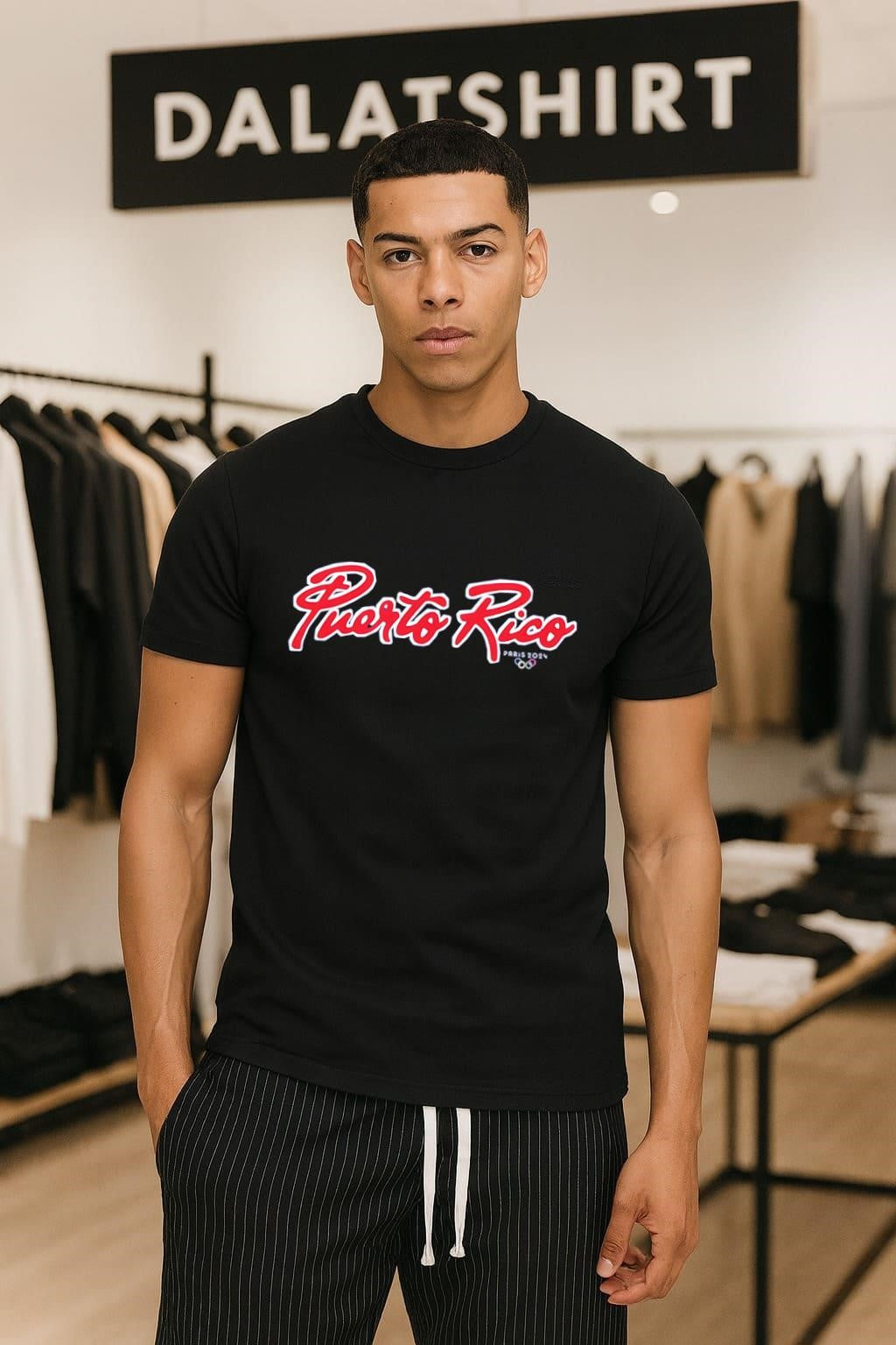 Puerto Rico Olympic Paris 2024 Red Script Logo Summer Sports Fan shirt