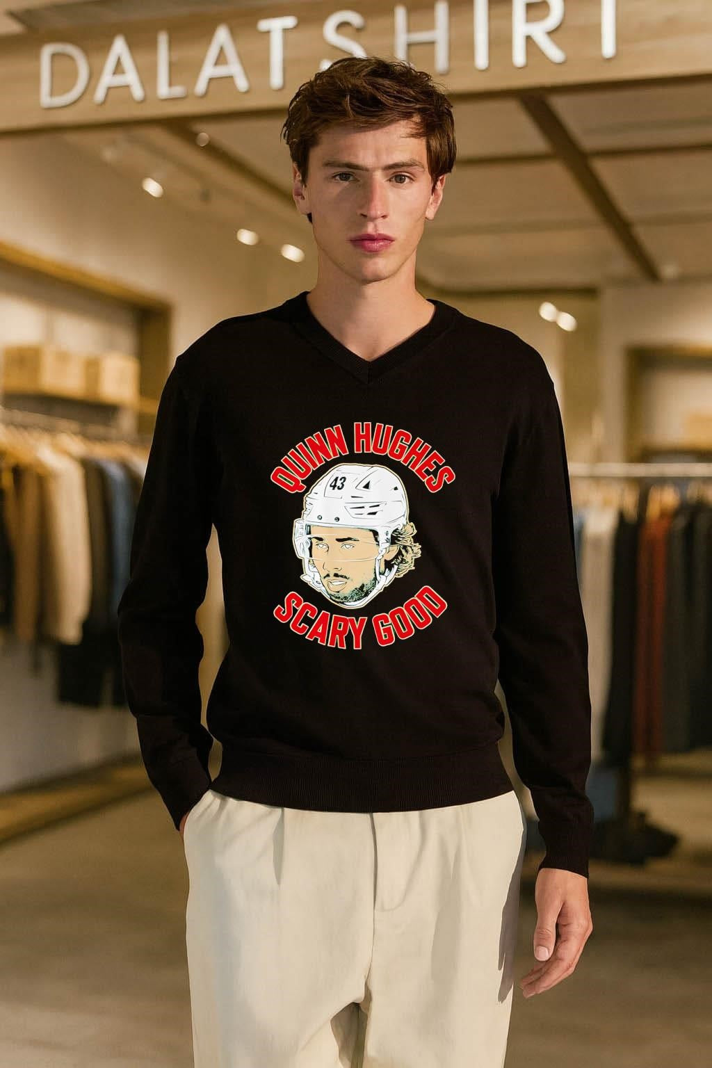 Quinn Hughes 43 Vancouver Hockey Scary Good shirt