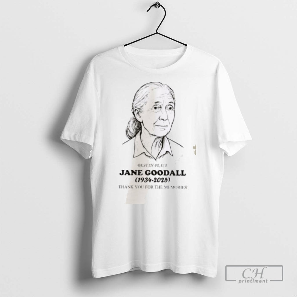 Rip Jane Goodall 1934 2025 Thank You For The Memories T Shirts