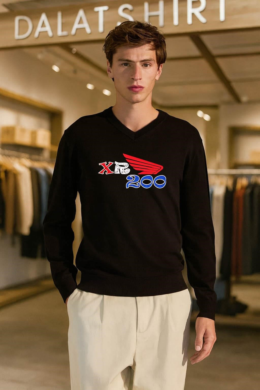 Red Winged Honda XR200 Dirt Bike Motorcycle Racing Logo shirt