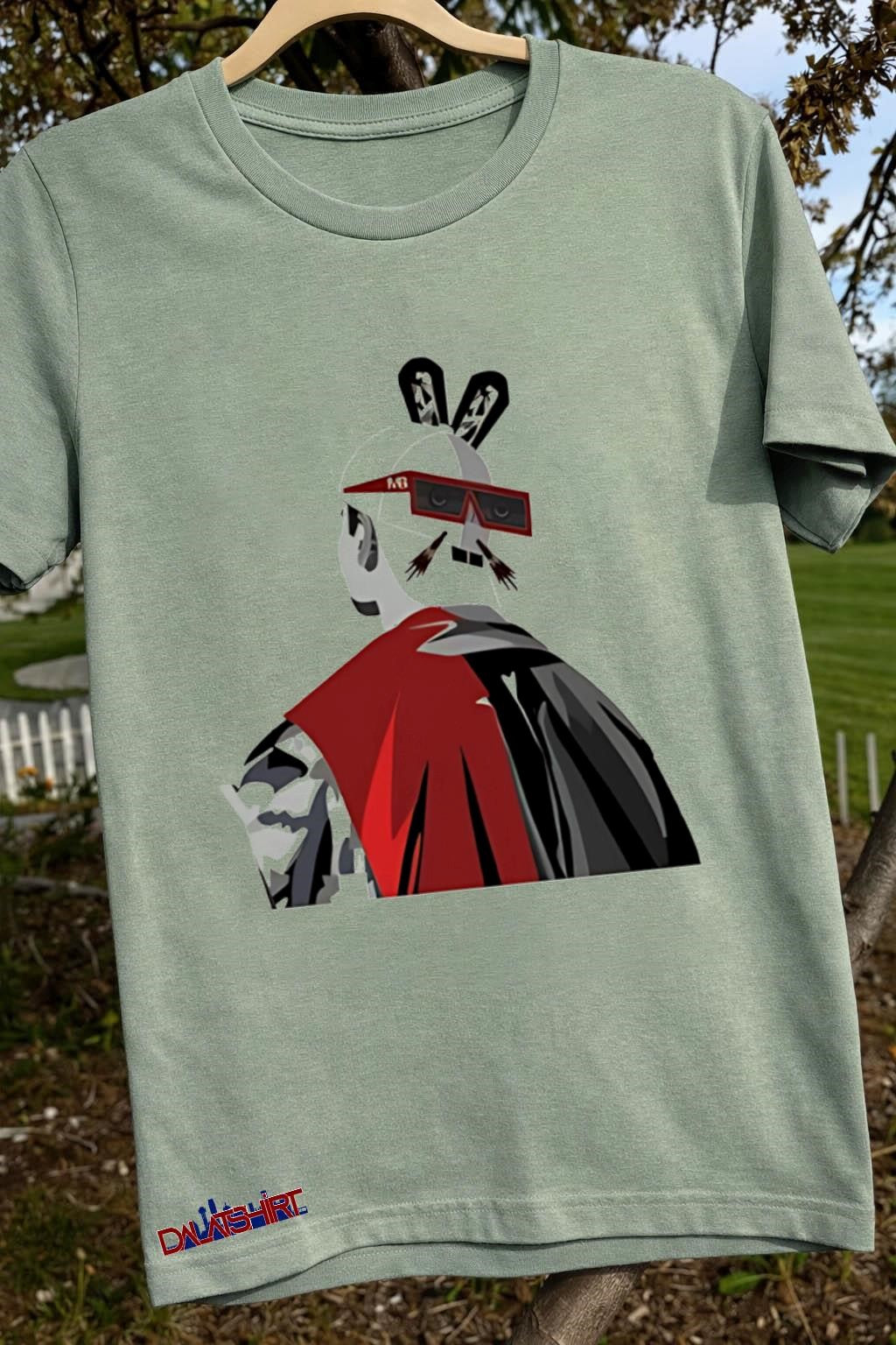 Rabbit Wearing Sunglasses And Red Cape shirt