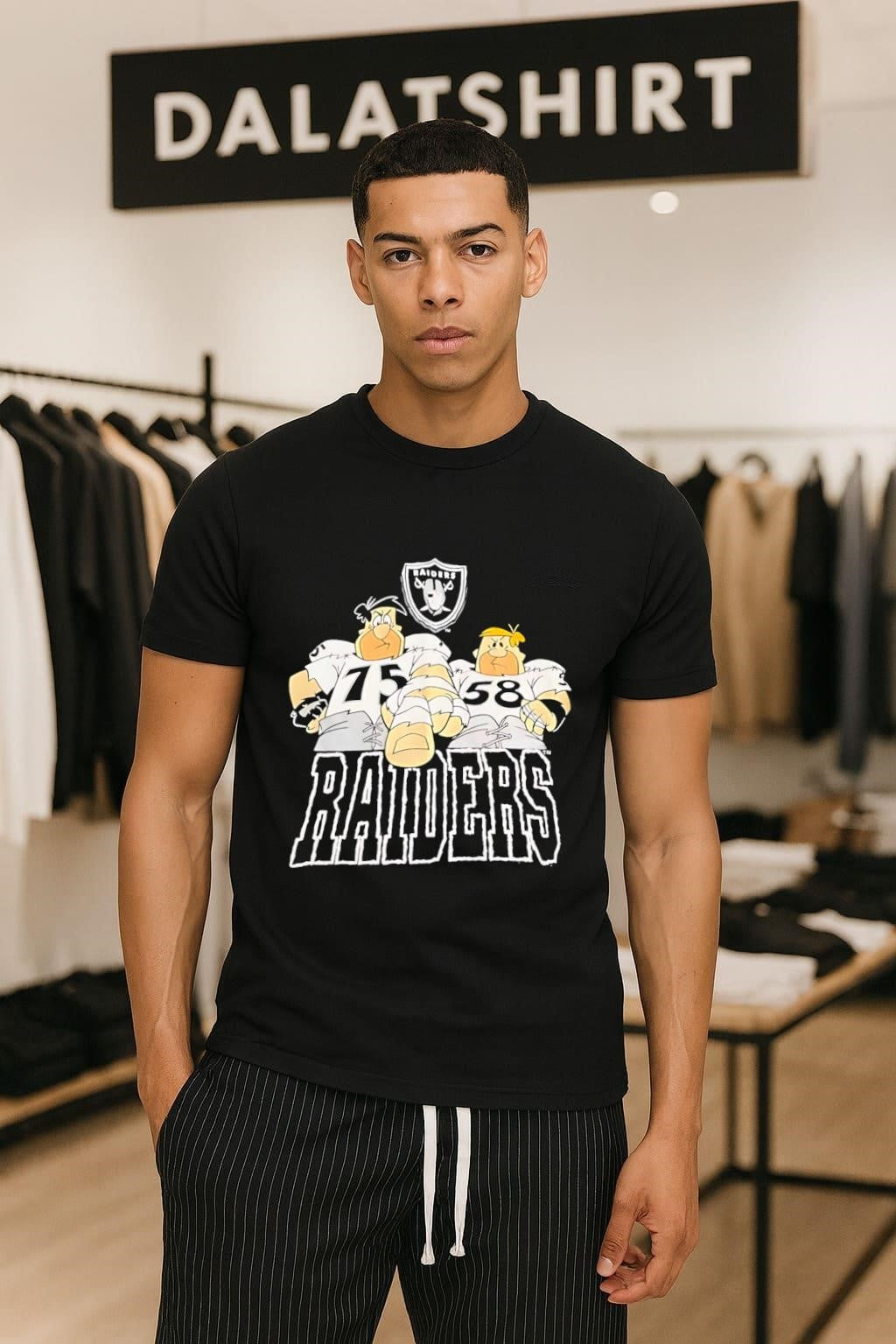 Raiders Flintstones Fred Barney Football Team shirt