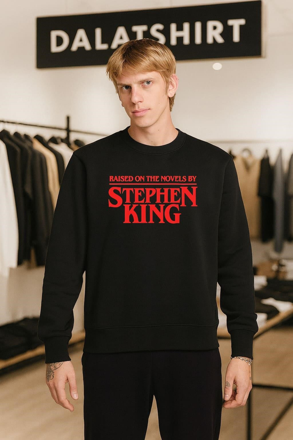 Raised on the Novels by Stephen King Red Text shirt