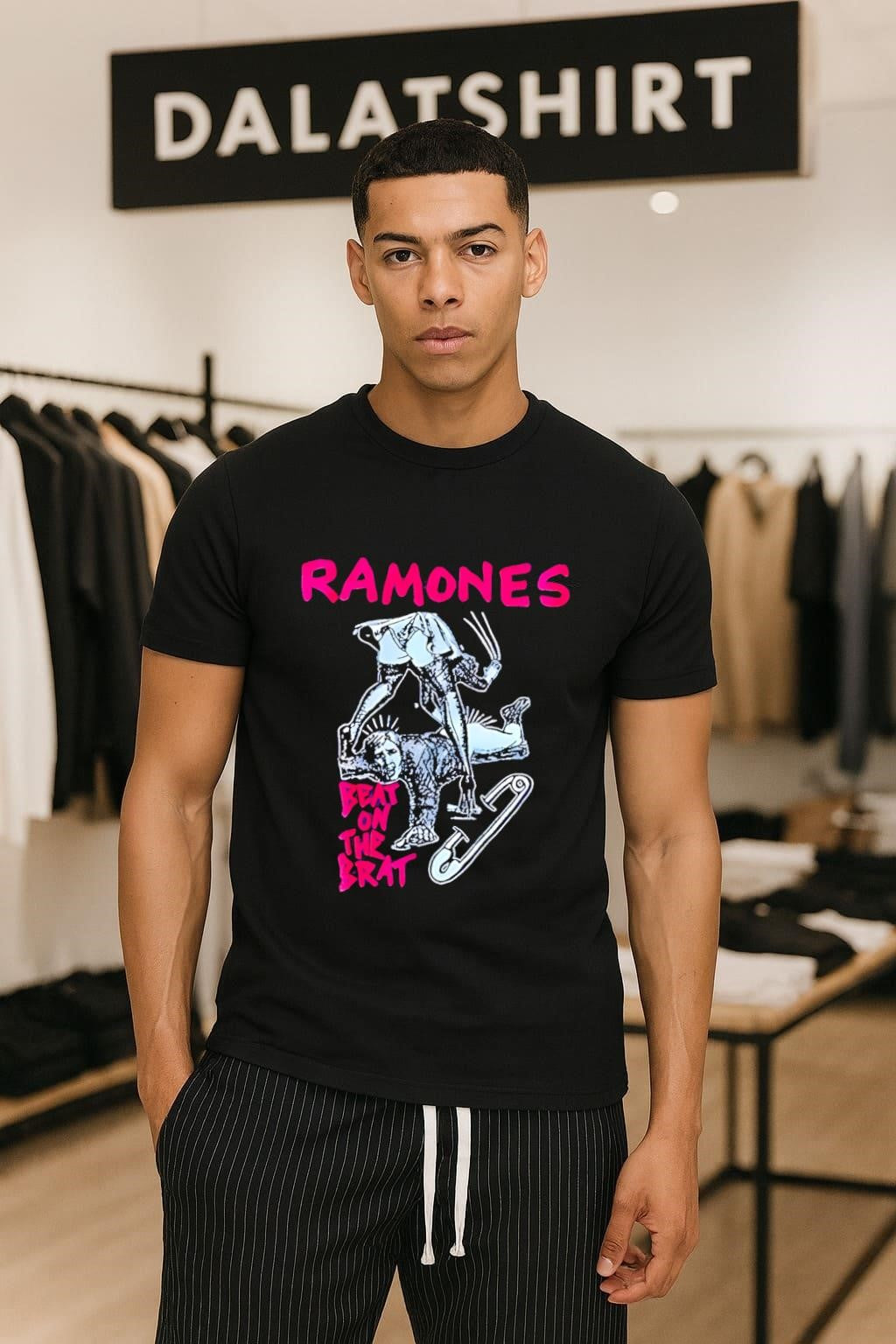 Ramones Beat on the Brat Punk Rock Music Safety Pin shirt