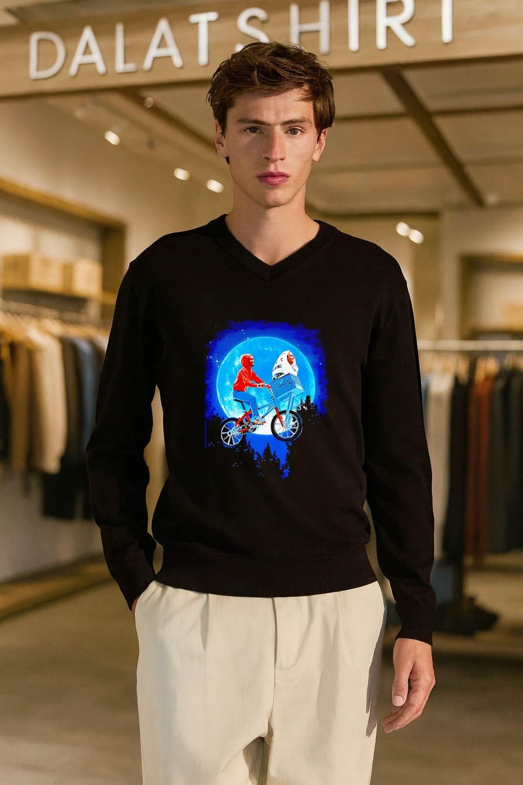 Rapper Future Riding Bicycle E.T. Moon Parody shirt